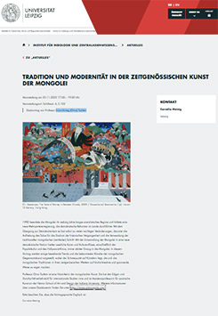 Prof. Dr. Uranchimeg Orna Tsultem: Tradition und Modernitt in der zeitgenssischen Kunst der Mongolei