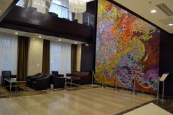 'Roaring Hoofs-30' by  OTGO 2012-2013,  acryl on canvas, 720 x 440 cm, Best Western Premier Tuushin Hotel, Ulaanbaatar, Mongolia