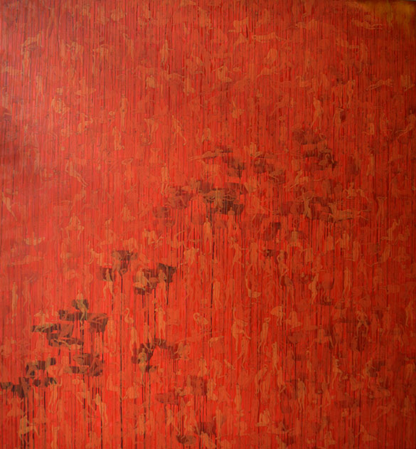 Ulaan, acryl on canvas, 220 x 200 cm, OTGO www.mongolian-art.de