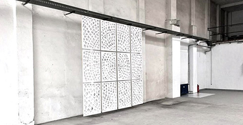CAROLINA BRACK:  Cut Out Big Wall #2, 2017-2018 Site-specific installation, Exhibition Hall, Berlin Weißensee 2019