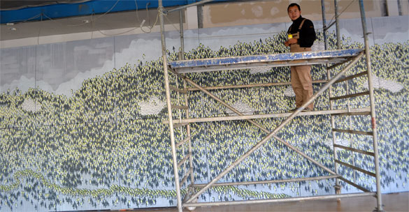 work in progress: Antarctic Panorama Penguins 300x900cm by OTGO