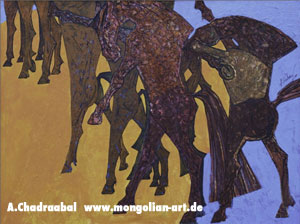 Mongolische Kunst -Malerei