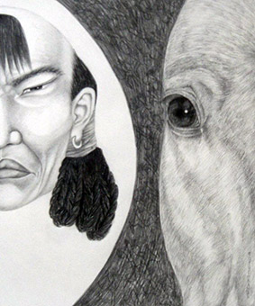 Hoyor by OTGO 2005, pencil on paper 30 x 24 cm