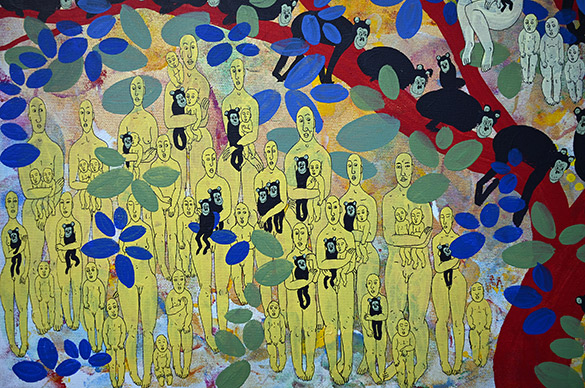 The World Beyond -9 by OTGO 2021-2022, acrylic on canvas 175 x 100 cm