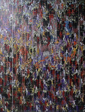 The World Beyond -1 by OTGO 2020-2021, acrylic on canvas 200 x 150 cm