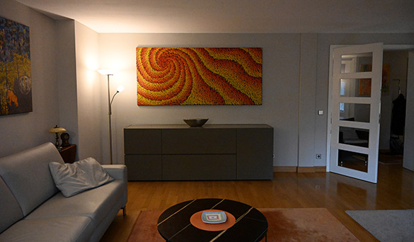 Wirkende Kraft by OtGO 2022, acryl on canvas 100 x 220 cm