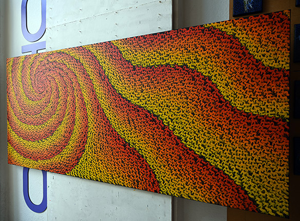 Wirkende Kraft by OtGO 2022, acryl on canvas 100 x 220 cm