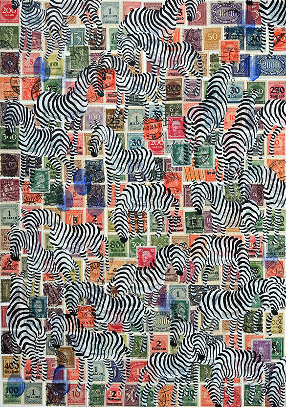 Cabinet of Curiosities Zebras 21/30: 30 pictures with stamps by