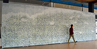 Antarctic Panorama by OTGO 2015-2016, acryl on canvas, 300 x 900 cm, Berlin. The 300 by 900 cm tall panorama painting consists of 12 equal-sized single paintings, each measuring 150 by 150 cm